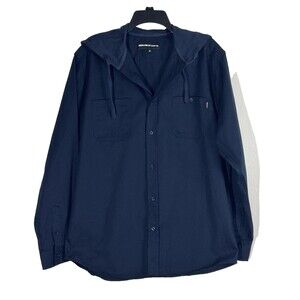 Molokai Surf Co Men’s Hoodie Navy Long Sleeve Button Up Shirt XL